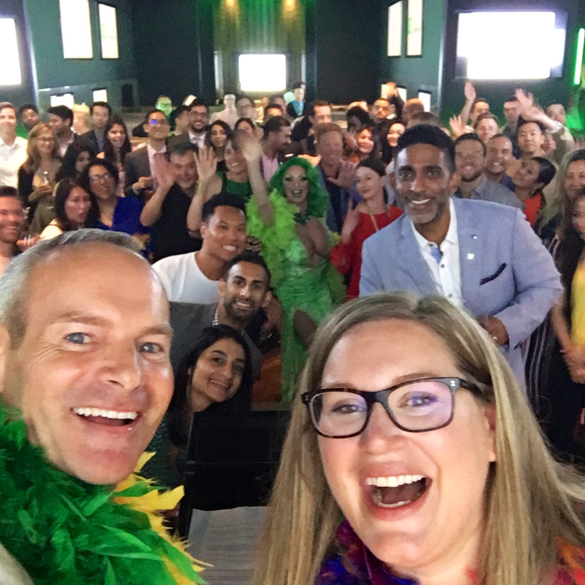 A quick selfie with <a href="/lisapaley2/">Lisa Paley</a> and some of the #TD team as we host the <a href="/TD_Canada/">TD (Canada)</a> Employee Pride Reception kicking off Pride in Vancouver. <a href="/AndyCribb_TD/">Andy Cribb</a> <a href="/JimKershaw_TD/">Jim Kershaw</a> <a href="/vancouverpride/">Vancouver Pride</a>  #pride #ForeverProud #BeYouHere