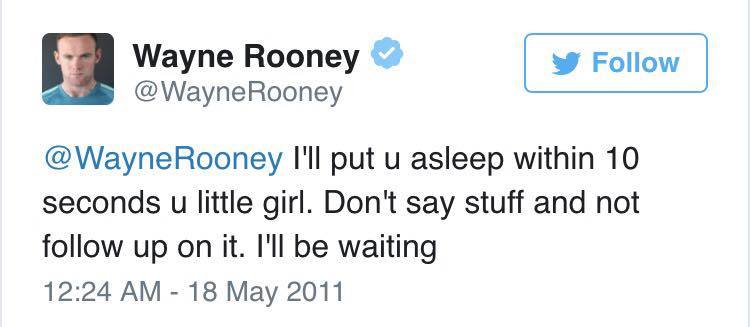 Never forget Wayne Rooney having a heated argument with himself back in 2011...