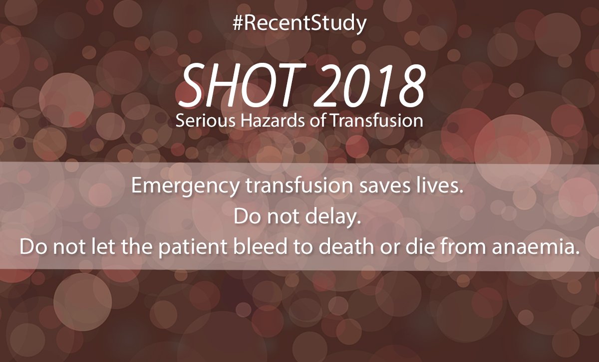 ISBTCO's tweet photo. SHOT is a collection of adverse events and reactions in blood transfusion from healthcare organisations in the UK. The most recent 2018 Annual SHOT Report was launched on 9th July 2019.
https://t.co/TfBn3WUXZs
#SHOTUK #ISBTScience #transfusionerrors https://t.co/Sda7WgWOLC
