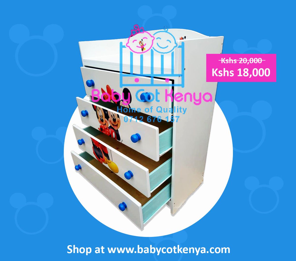 BabyCotKenya's tweet image. Oh, Toodles!...take your prince/princess to Disney Dreamland, decorate their rooms with Mickey &amp;amp; Minnie Mouse Chest Drawers. Shop now at babycotkenya.com. We deliver countrywide.
#chestdrawers #minniemouse #mickeymouse #babycots #toddlerbeds #babyfurniture #homefurniture