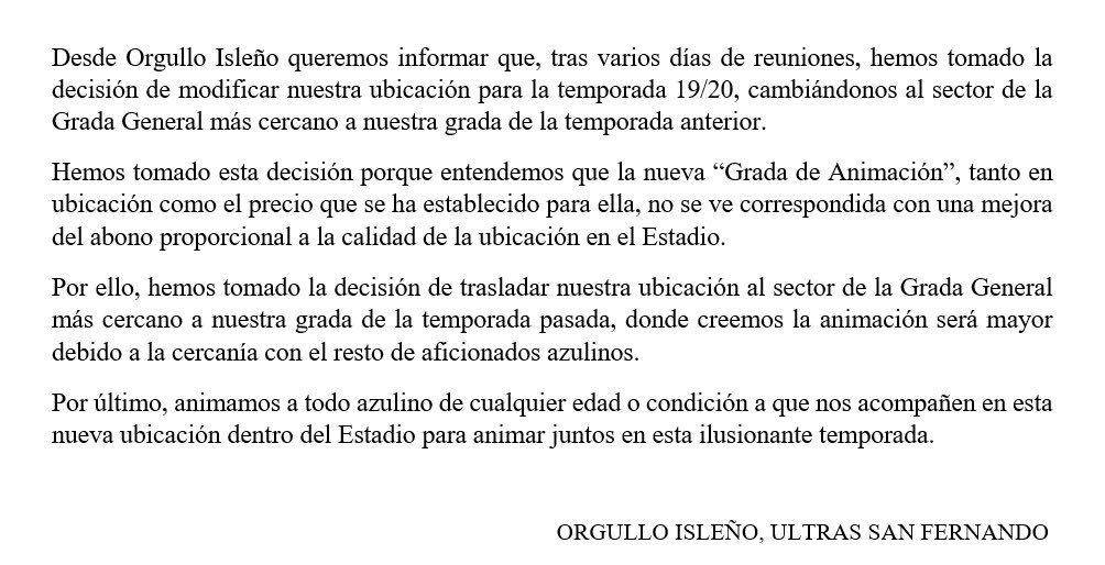 Orgullo1994's tweet photo. COMUNICADO OFICIAL en relación a la nueva ubicación dentro del Estadio Iberoamericano: https://t.co/Orq77BfDk0