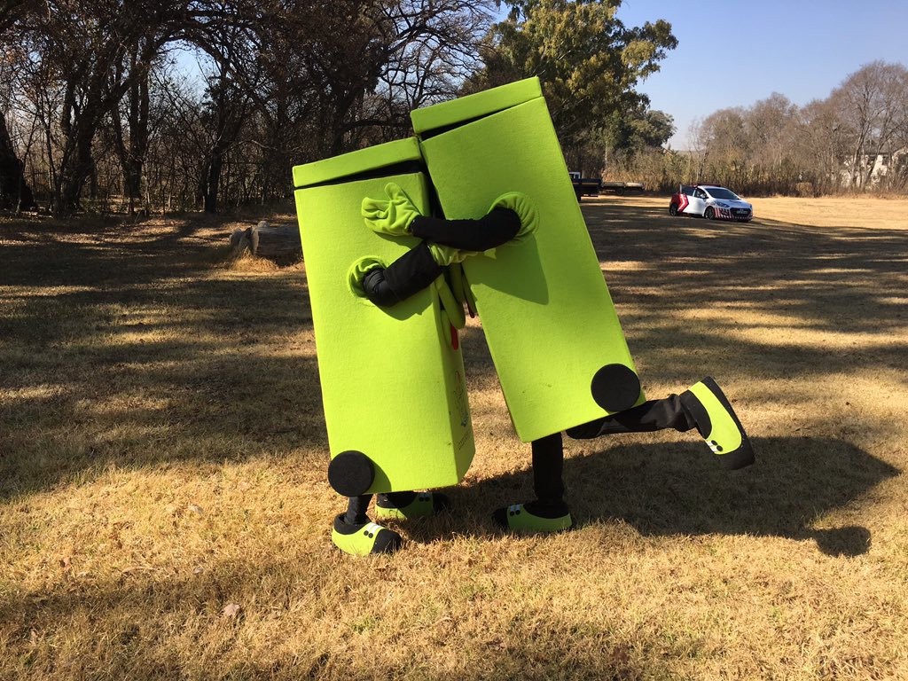 environmentza's tweet photo. The DEFF mascot #Billybin is also playing its part to live the values of #NelsonMandeladay2019 #Cleanriver2019 https://t.co/U8B1x7P9bb