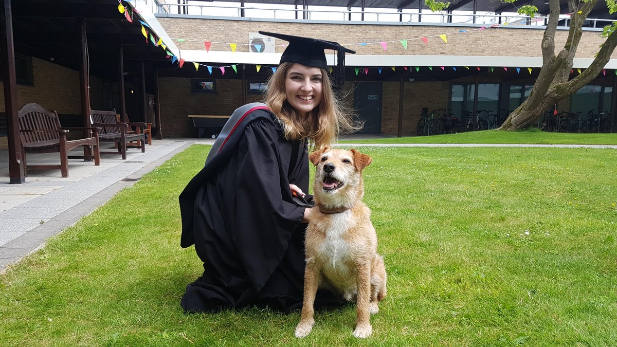 Rodney the rescue dog came to see his best girl graduate! 🎓🐶 #DogsOfGraduation #LoveLancaster