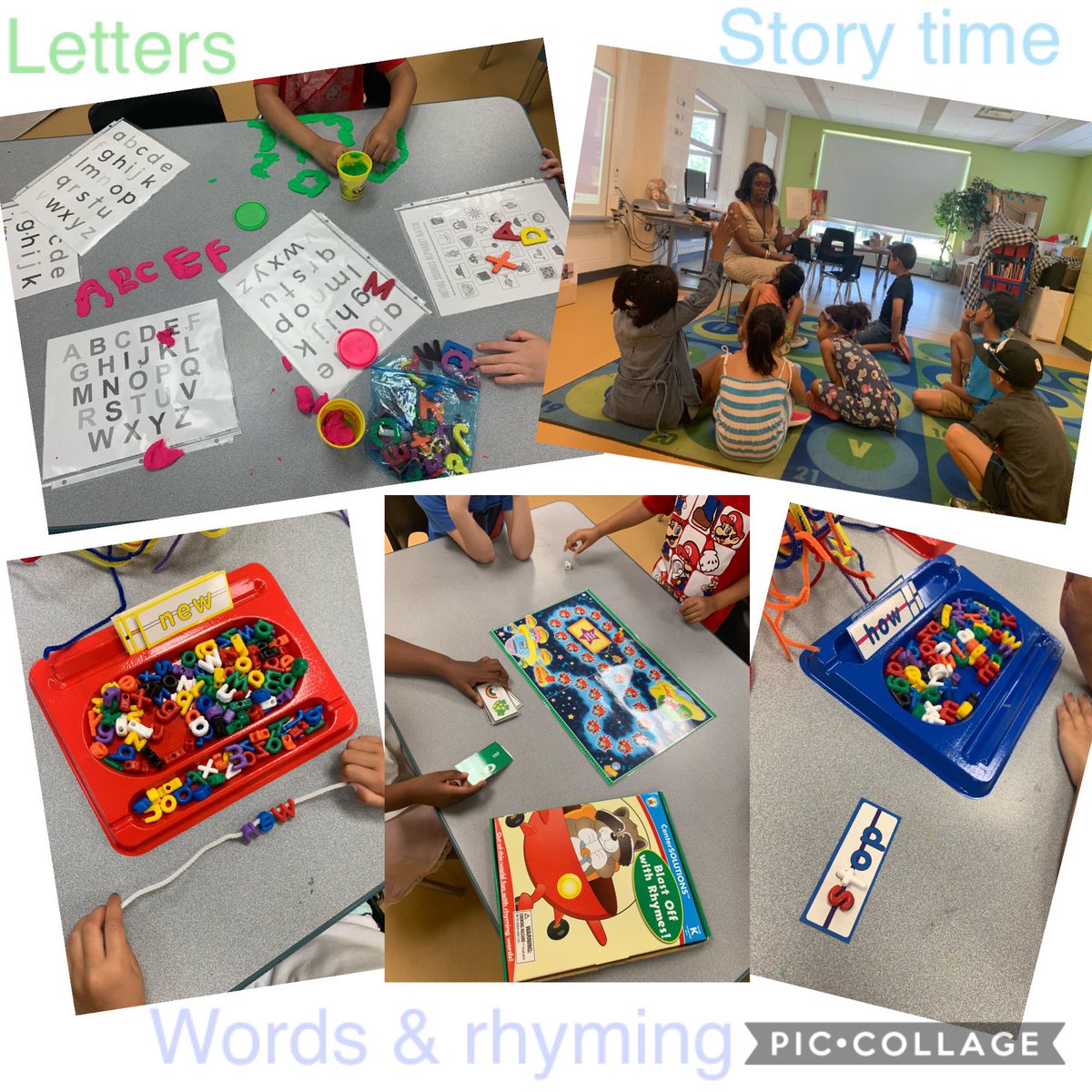 Literacy fun at St.Barbara! Ms.Foster’s SK/1 class enjoying different morning centres 📚<a href="/dp_slc/">DP Summer Literacy Camp</a>