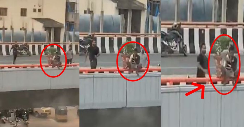 behindwoods's tweet photo. #Watch Dramatic #Video: Man tries to #jump off #flyover for BIZARRE #reason!
https://t.co/JwbCImQdkt
#ManJumps #DramaticVideo https://t.co/aGxMIAuVHe