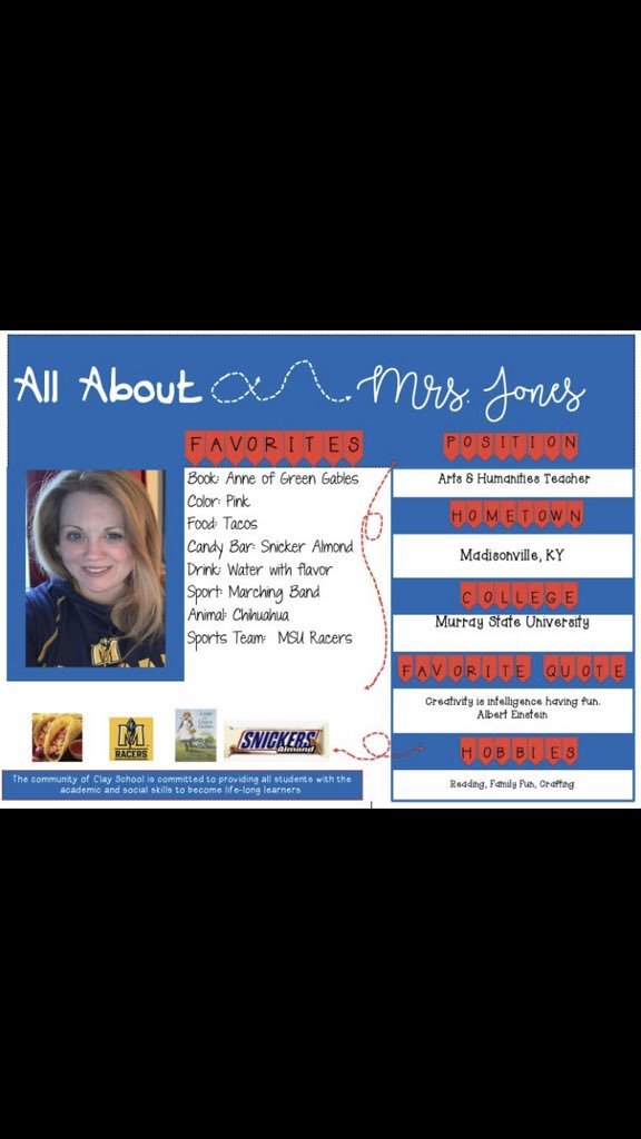 SusanOwens2016's tweet photo. Welcome to Clay Elementary Mrs. Amanda Jones. She is joining our staff as Art &amp; Humanities teacher. She will also be joining Sebree Elementary staff. Come meet Mrs. Jones at our open house August 6th at 5:30. https://t.co/R16GIAubXo