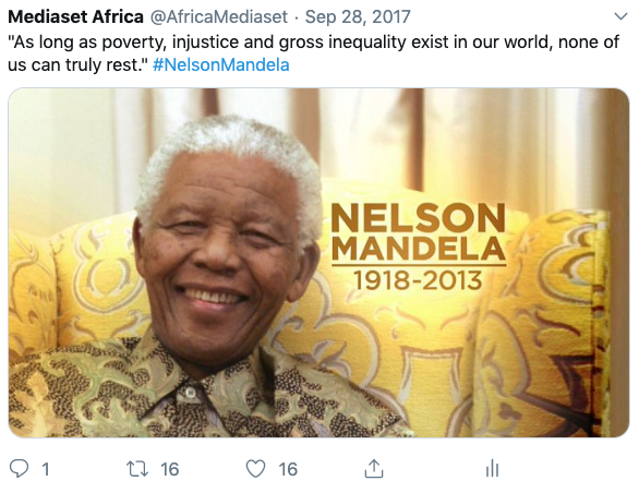 AfricaMediaset's tweet image. #MandelaDay It behooves us to remind #Africa and the world why the world #SHOULDNOT, #CANNOT actually #MUSTNOT rest and seat easy! There is a lot of work to be done! #QuoteoftheDay  #Inequality #Poverty  #Injustice