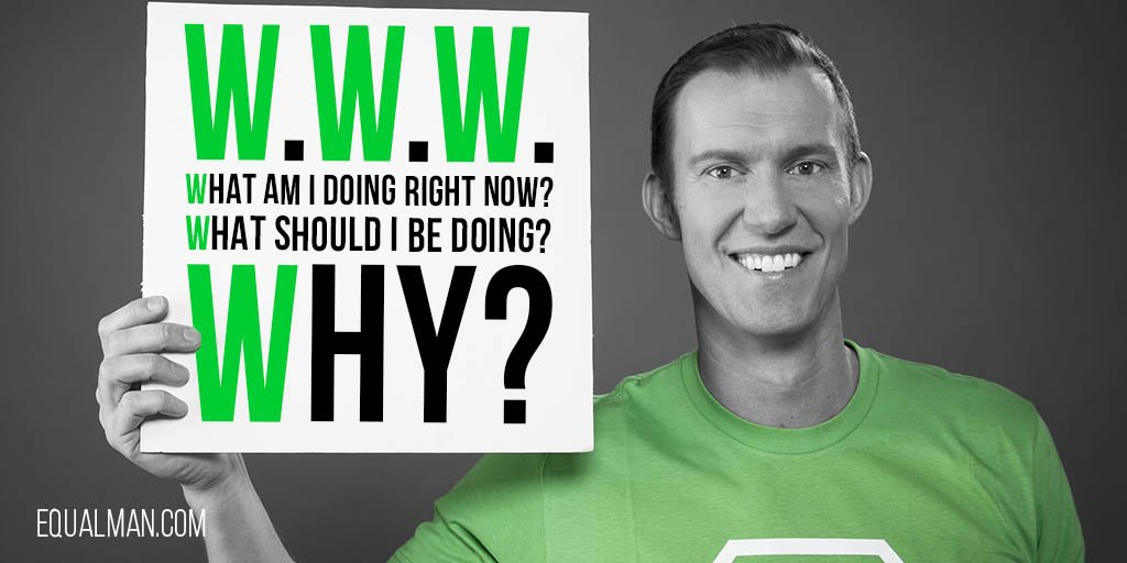 Have you heard about WWW? Ask yourself these three questions? 

1. What am I doing right now? 

2. What should I be doing?

3. Why? 

Once you figure out your WWW, then you're officially on the path to greatness.