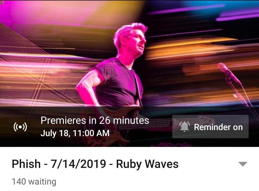 DBlizzat's tweet photo. YESSSS!! #RubyWaves #Phish #071419  Thank you, @Phish ! https://t.co/lvoNJoudUr