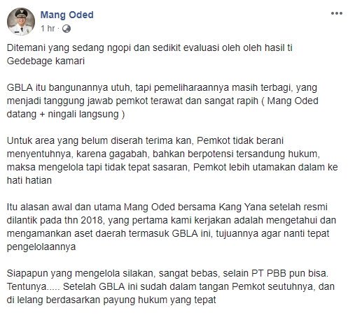 infobdg's tweet photo. Via Facebook @OdedMD: Keterangan perihal Stadion GBLA https://t.co/drLMKGLE41
