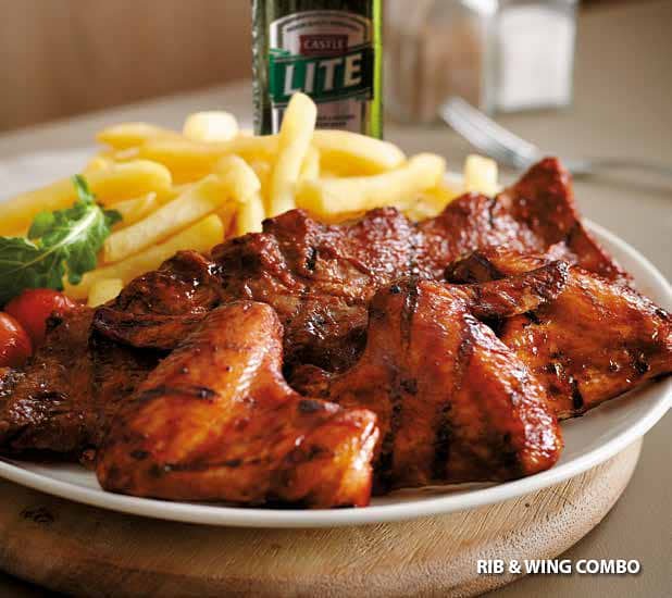 WimpyLevyMall on X: Try our tasty Rib Wing Combo - 300g Ribs & 3 chicken  wings served with BBQ or peri-peri sauce & your choice of side at only K115   /