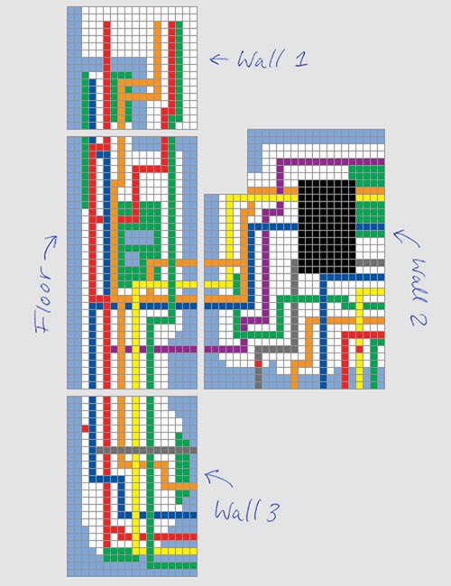 Re my <a href="/NewYorker/">The New Yorker</a> cover: the bathroom I designed when we moved to Berlin
Kids were so in love with the NYC subway wanted to ease the transition.
When first showed it to my then 6 year old, he looked at it for 20 secs, then said „the JMZ trains are missing“ turned around and left.