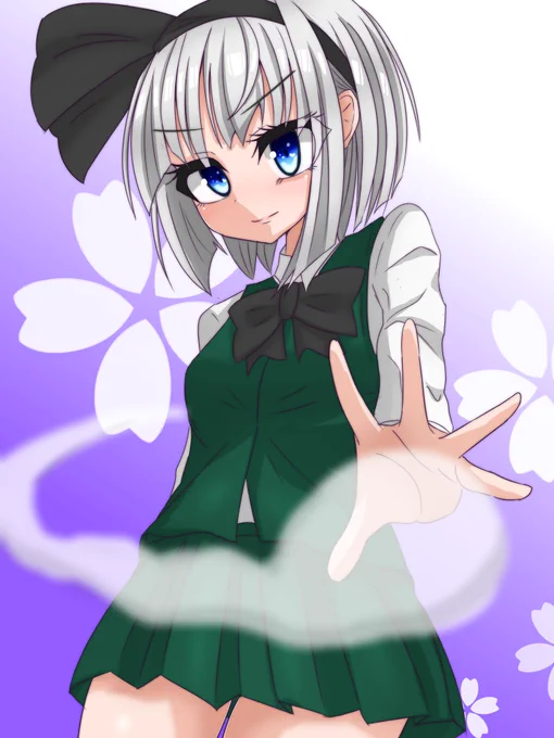 お題箱から、キリッとした表情の妖夢ちゃん描きました。 