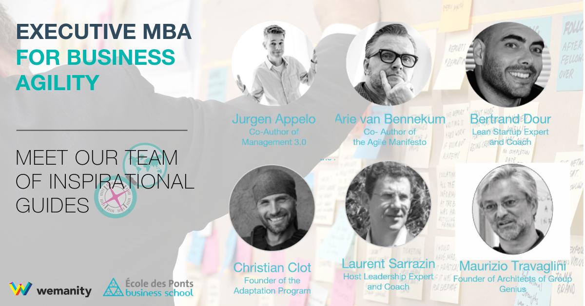 As our Executive MBA for #BusinessAgility co-created with <a href="/Pontsbschool/">École des Ponts Business School</a> is coming this October 14th, we are thrilled to disclose some of our inspirational guides, including our thought leaders <a href="/jurgenappelo/">Jurgen Appelo</a> , @BertrandDour and <a href="/arievanbennekum/">Arie van Bennekum</a>! 👉 ow.ly/q1l250uUe7i