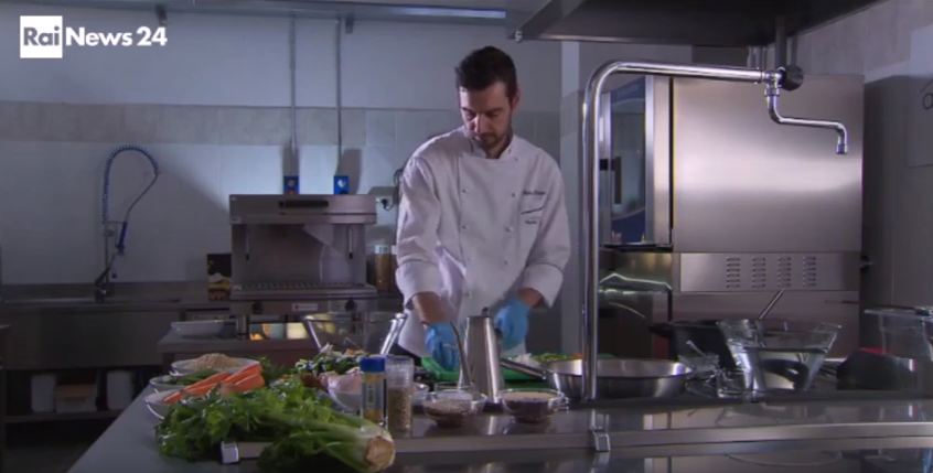 Argotec_Space's tweet photo. @astro_luca is ready to leave! Have you ever wondered how the #space recipes are born? #RaiNews visited the Argotec #SpaceFoodLab to reveal it to you…Enjoy the show -->https://t.co/rBWZ3frISV  @stefano_polato  #spacefood #MissionBeyond #GoArgotec https://t.co/7EvY1tW3tK