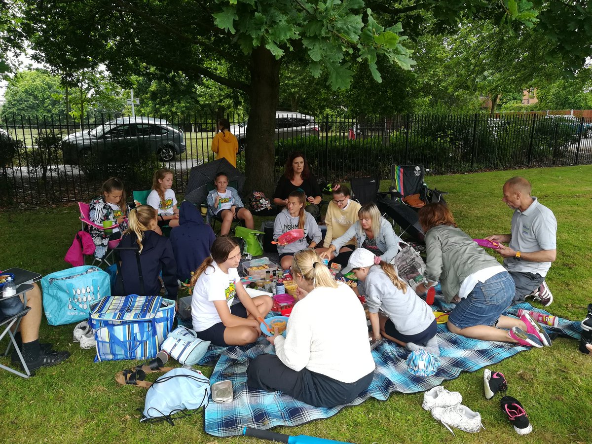 Bad news from Colchester as we are officially rained off. Some very disappointed girls are consoling themselves with lunch! <a href="/WeAreStWilliams/">St William's Primary</a> @NorfolkCB