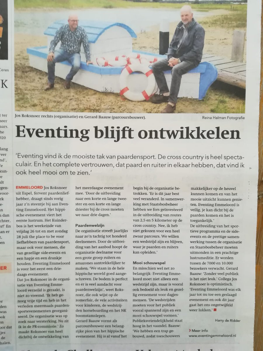 Een mooi artikel in de <a href="/DeNOP/">De Noordoostpolder</a> over alle activiteiten tijdens Eventing Emmeloord op 26 t/m 28 juli.