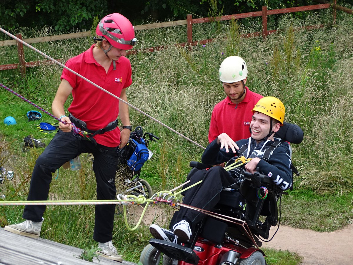 We love to make sure every child can enjoy their time with us. We had a great week with @ValenceSchool - who had fun on their assisted climb and wheelchair abseil sessions.   #ReleasingPotentialinAll #WheelchairAbseil #Residential