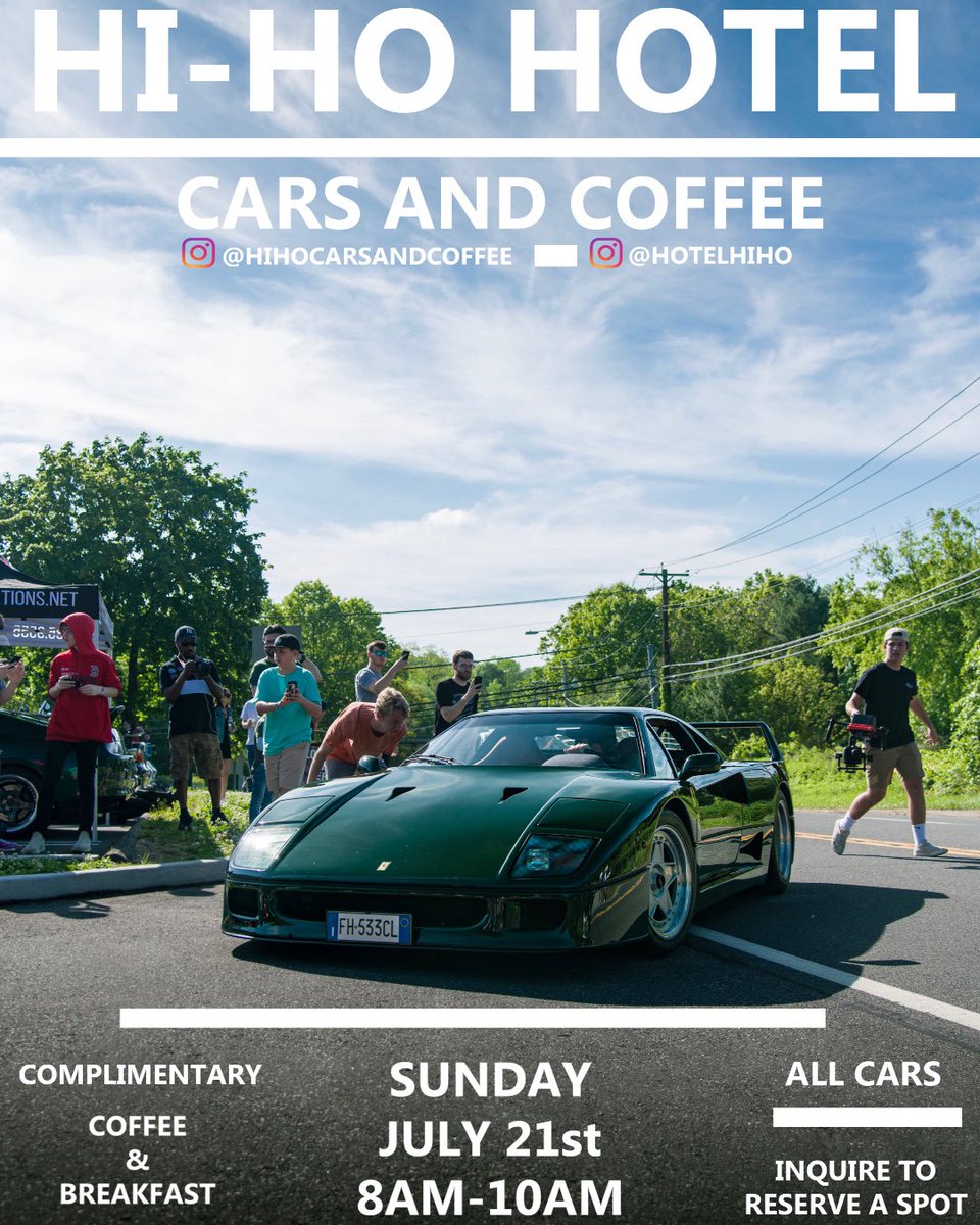 HotelHiHo's tweet photo. This SUNDAY is our next Hi-Ho Cars + Coffee show. Hope to see you there from 8AM - 10AM! 🚗 https://t.co/P5YpYGgxLI