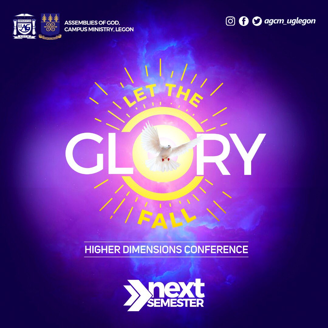 _afiaa_'s tweet photo. When He talked about gross darkness covering the earth, He also gave us an assurance of *His Glory* rising over us...
This is why we say: *LET THE GLORY FALL*
Don't you want to join us???
>>Next Semester
*Higher Dimensions Conference*
*#HDC'19*
*#VisionX2*
*#AGCM_UGLegon* https://t.co/MdHyuZ9MDY
