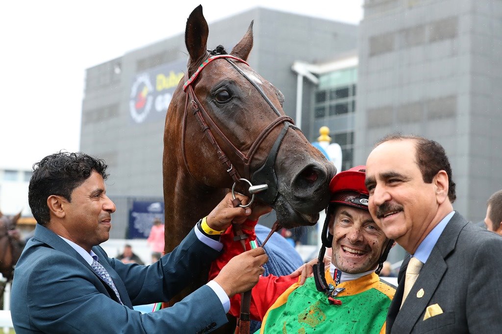 DIA_Races's tweet photo. #DIARday2019 - discover the races
6th race is the @ShadwellStud Dubai Int'l Stakes at 4.55pm (tbc).
Gr.1 PA, 1m2f, for 4yos & up.
2018 winner: NAFEES
trainer: Charles Gourdain
jockey: Olivier Peslier
#WhoWillWinIn2019? #ArabianRacing https://t.co/xqP24ZvZcJ