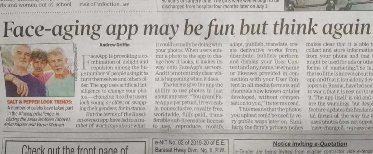 sourabhsanyal's tweet photo. Becareful of #FaceApp! Uninstall &amp; stay safe from any future unwanted issues.
@Android @Apple must look into it &amp; remove it from their play stores right now. Fyi @CyberDost https://t.co/cymyzeoCBH
