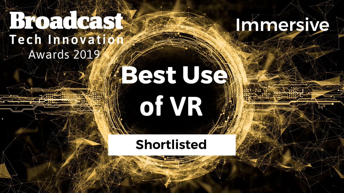 Shortlisted in the Immersive Category for Best Use of VR is #SkyVR, @endemolshineuk, <a href="/REWINDco/">REWIND (Now Magnopus)</a> &amp; <a href="/MoonagePictures/">Moonage Pictures</a> for ‘Curfew: Join The Race’ <a href="/CurfewSeries/">Curfew</a> #TechAwards bit.ly/BTech19
