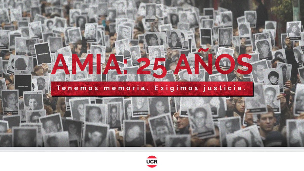 Tenemos memoria y exigimos justicia. 

A 25 años del horror, nuestra compañía permanente a las familias de las víctimas y a la comunidad judía en esta tarea imprescindible que es la memoria. 

Tenemos la obligación de lograr que de una vez por todas haya justicia. #AMIA25Años