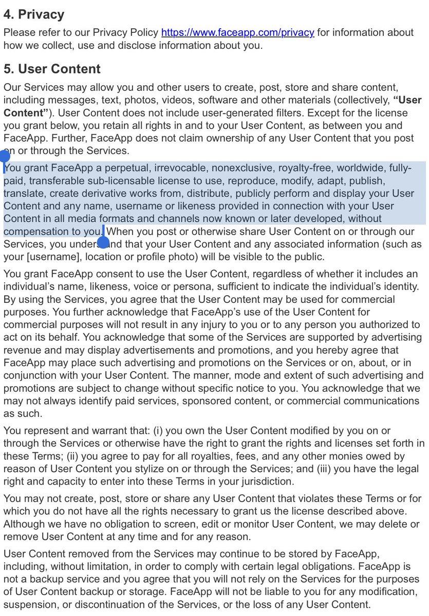This is my favorite part of faceapp's terms of service.
