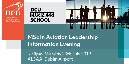DCU Business School (@businessdcu) on Twitter photo Thinking about doing a Masters in Aviation? Come along to our Information Evening at ALSAA, Dublin Airport. Register here: eventbrite.ie/e/msc-in-aviat… #BusinessDCU #dcuaviation Thinking about doing a Masters in Aviation? Come along to our Information Evening at ALSAA, Dublin Airport. Register here: eventbrite.ie/e/msc-in-aviat… #BusinessDCU #dcuaviation