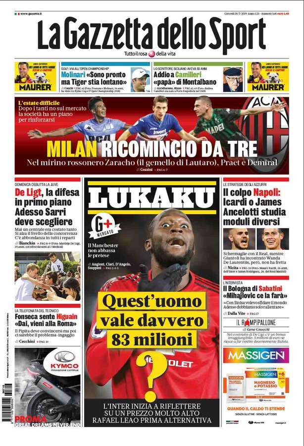 Racing_Stats1's tweet photo. #LaGazzettadelloSport de Italia informa que el #Milan está interesado en Matías #Zaracho. https://t.co/pjre0mQ6bm