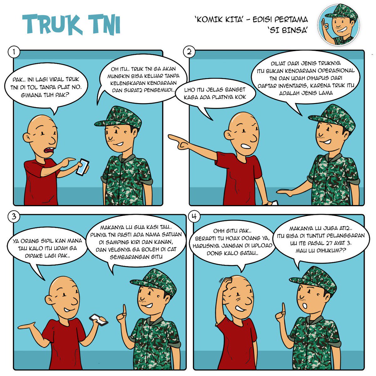OlavPaul's tweet photo. @jokowi @tjahjantohadi @Puspen_TNI #P5TNI #SiBinsa
jangan ada yg percaya tentang berita hoax truk tni tanpa nopol.. https://t.co/5EA59SpubB