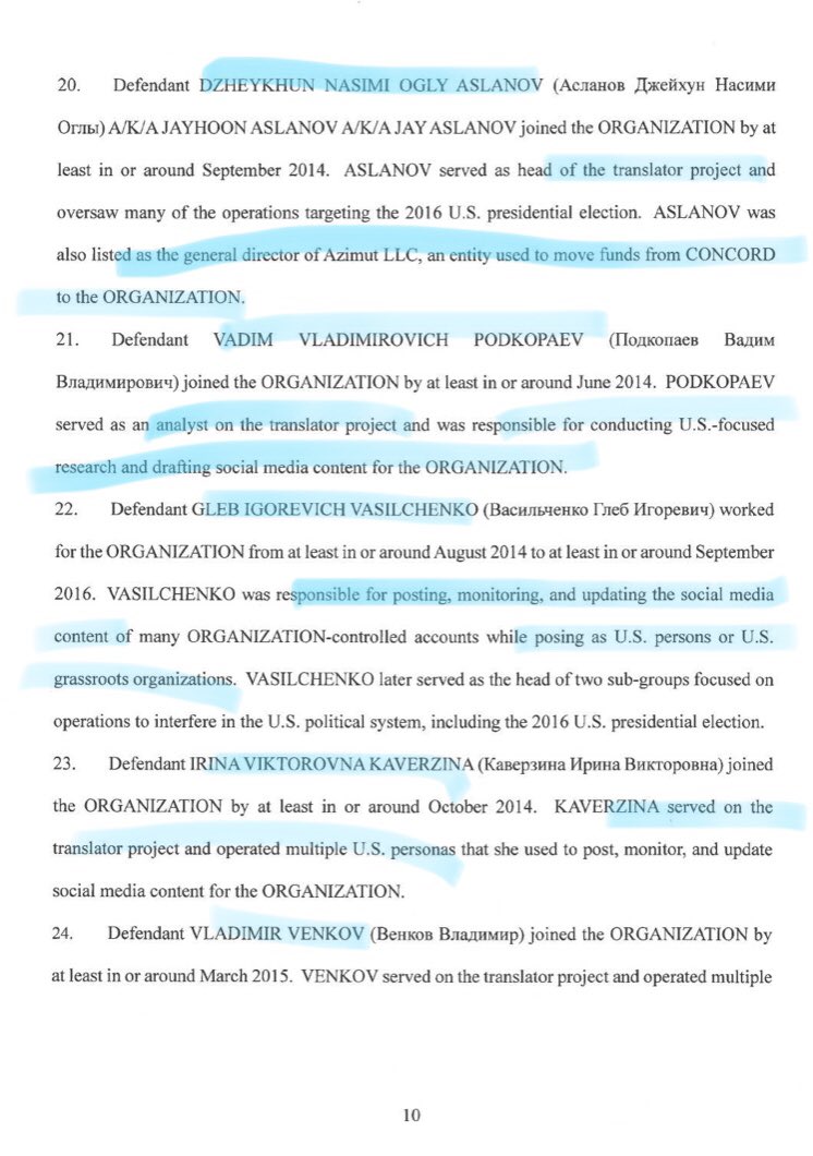 7/ OBJECT OF THE CONSPIRACY: “Defeating the lawful governmental functions of the United States by dishonest means in order to enable Defendants to interfere with U.S. political and electoral processes, including the 2016 presidential election.”Defendants tracked and studied us.