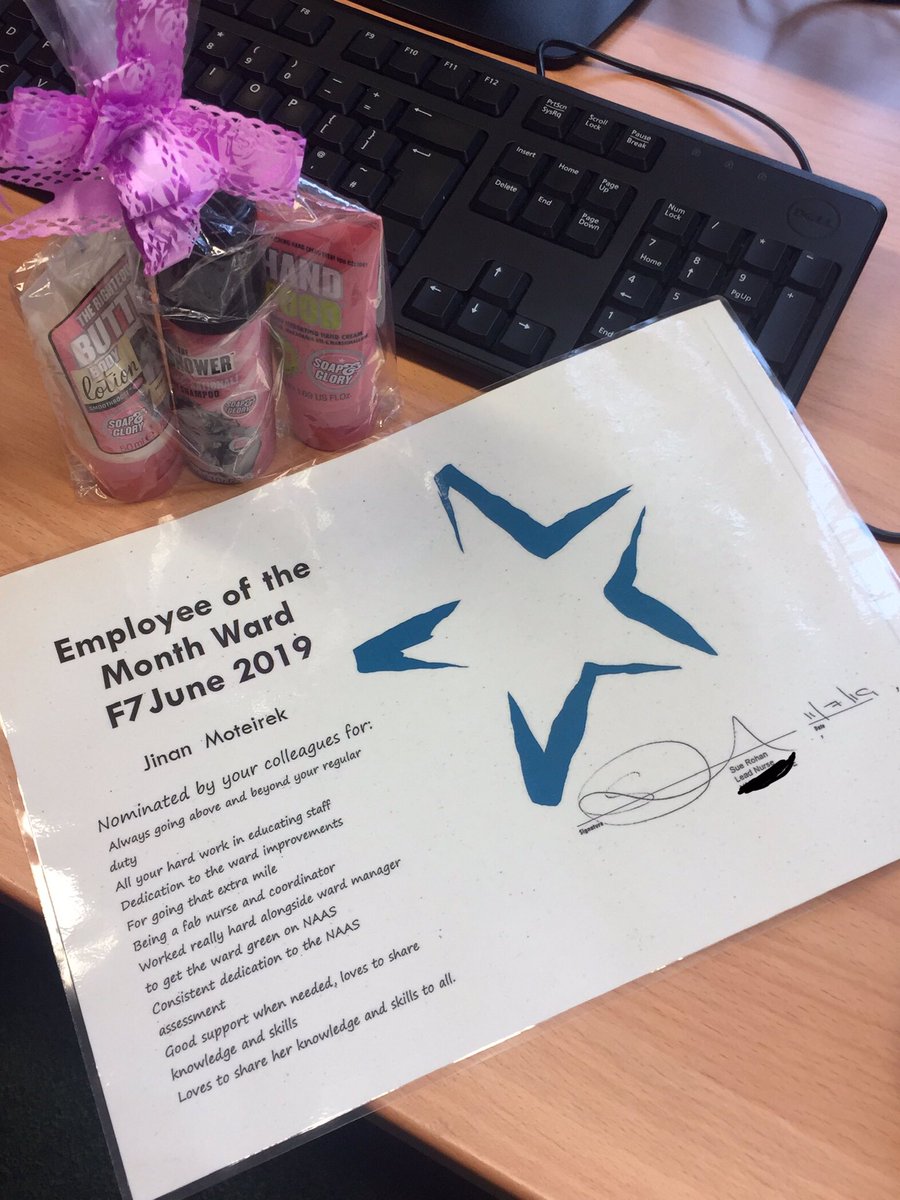 jinanfawaz's tweet photo. Much appreciated #wardF7 team, for the Vote #employeeofthemonth #bekindtoeachother https://t.co/dpW5p4i53g