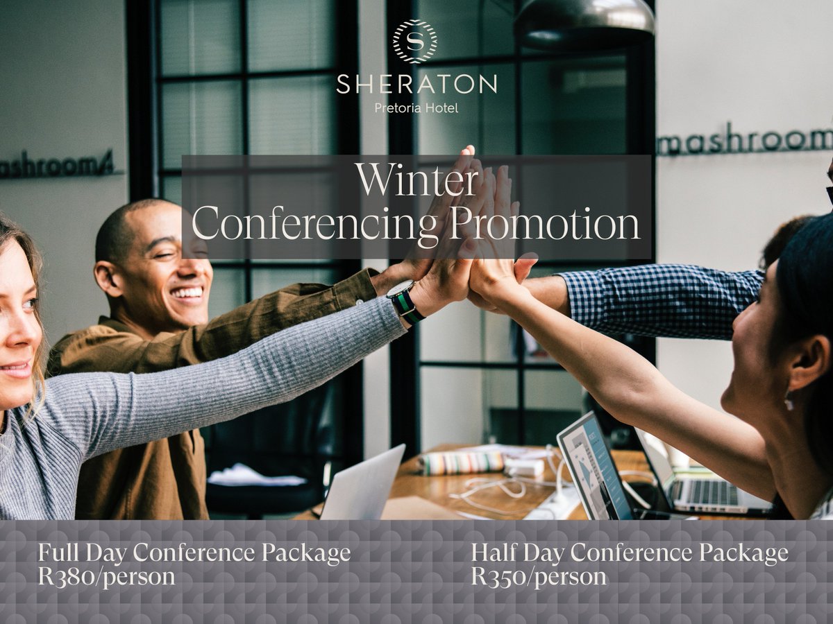 Beat the winter blues with this promotion! For bookings &amp;  enquiries,  email groups@sheratonpretoria.com. Promotion bookable till  31 July. T&amp;Cs apply #meetings #pretoria #SheratonPTA