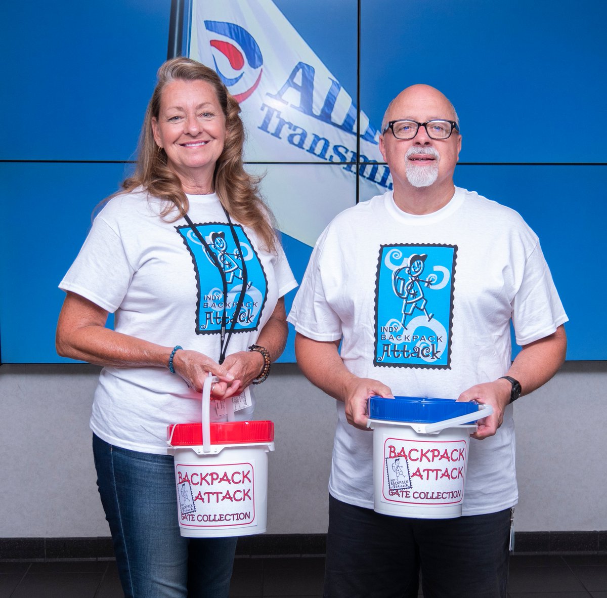 AllisonTrans's tweet photo. The #TeamAllison 2019 @BackPackAttack Gate Collection is in full force today. With our monetary support, Indy #BackPackAttack has been able to purchase backpacks for the start-of-the-school-year distribution along with additional school supplies throughout the school year. https://t.co/ebD1CumpIX