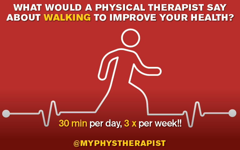 MyPhysTherapist's tweet photo. What would a #physicaltherapist say about #walking to improve your #health? https://t.co/liofSlfJ6X

#MyPhysTherapist #ChoosePT #PTTransforms https://t.co/f8MOqk4nPK