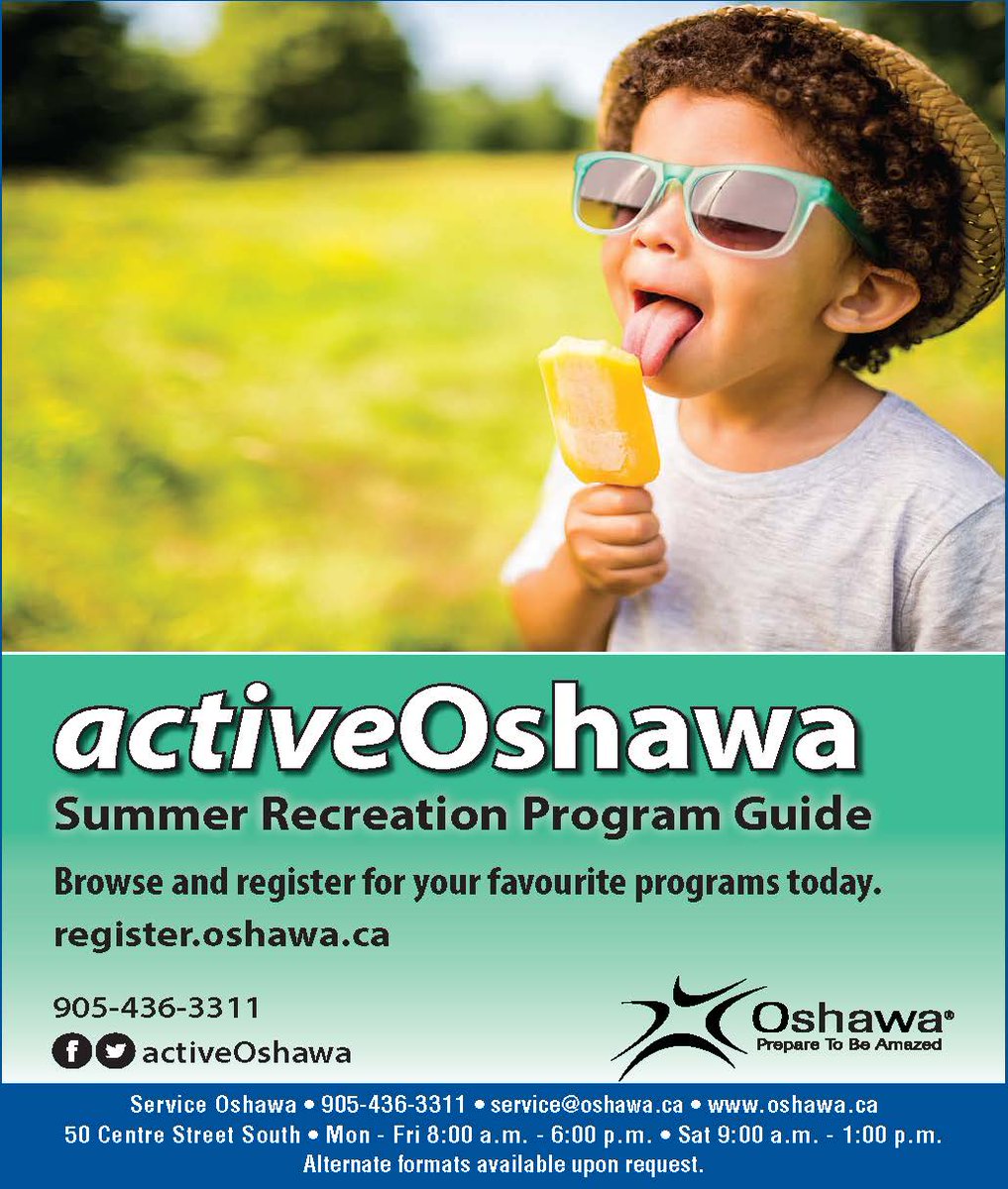 oshawacity's tweet photo. Want the latest in City news? Read this week’s City News Page to learn more about the City’s Summer Recreation Guide.  #StayInformedOsh https://t.co/EBZLN2xiNy