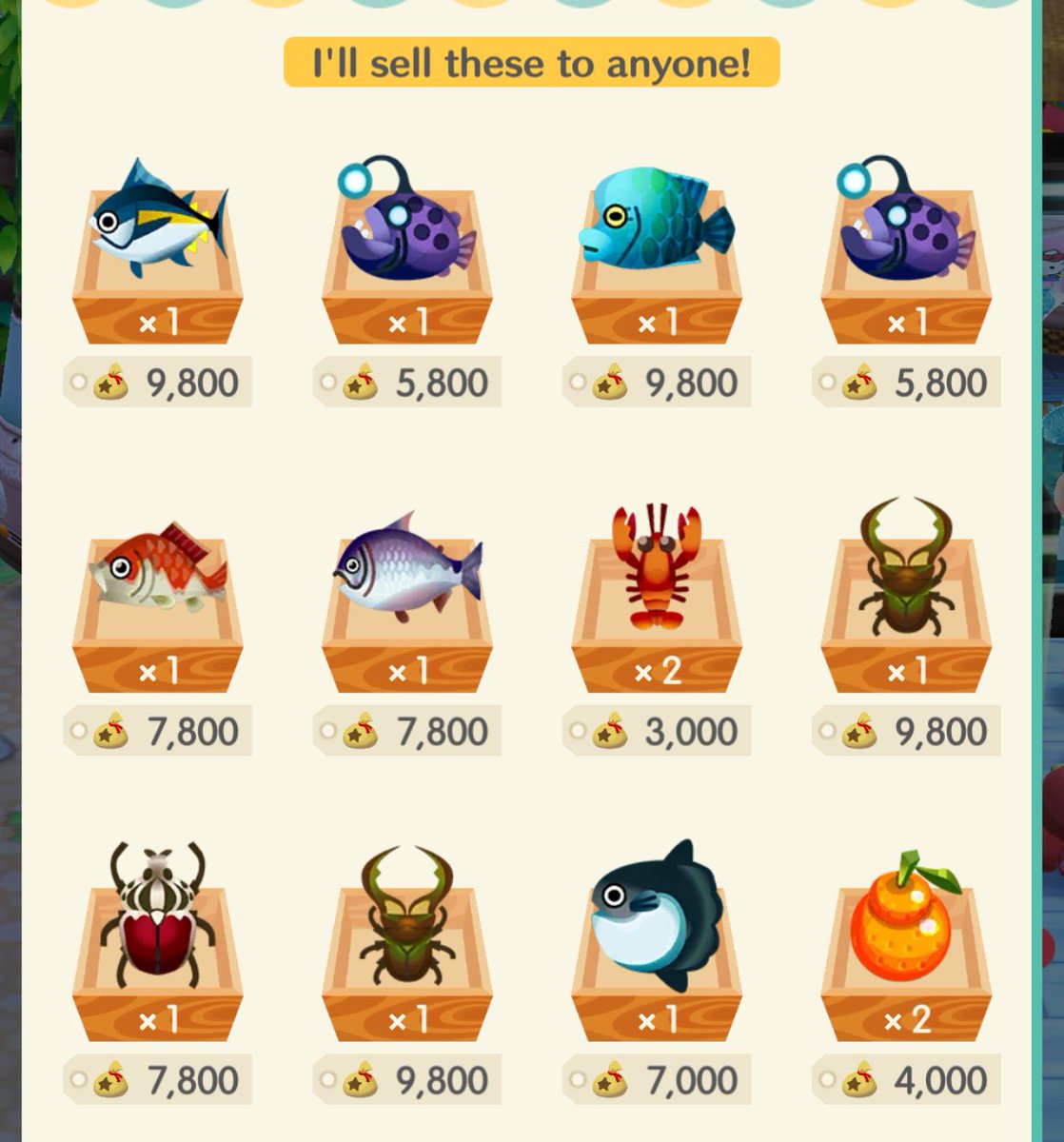 ktcub's tweet image. Good morning #ACPC FRIENDS🌸❤️🤗: I’m needing help w/ #marketbox buyers!!! I have so many rare fish, bugs &amp;amp; fruit to get rid of, so I can be buying more of urs💞🤝
Note: I’m buyn from all 100 list friends &amp;amp; my prices R what I’m getting from others or less #Animalcrossing #PC