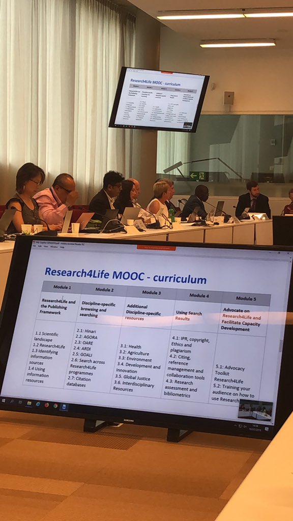 R4LPartnership's tweet photo. Exciting times ahead for Research4Life users - here's a little sneak preview about the #MOOC our capacity development team is creating. #R4L2019 https://t.co/lLv0yJLVRJ