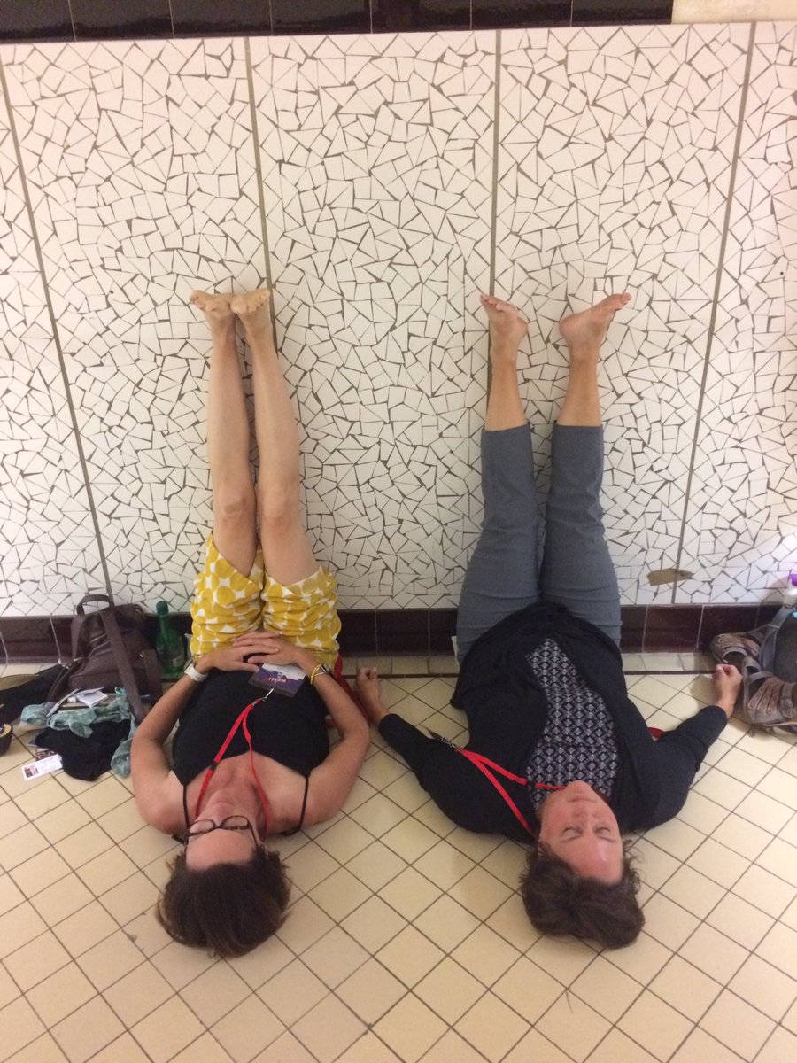 IHeyerick's tweet image. Restorative yoga pose during the @WASLI_tweets Conference marathon. Body, mind &amp;amp; soul #oooohhhmmmm #wasliparis2019 #1intSL