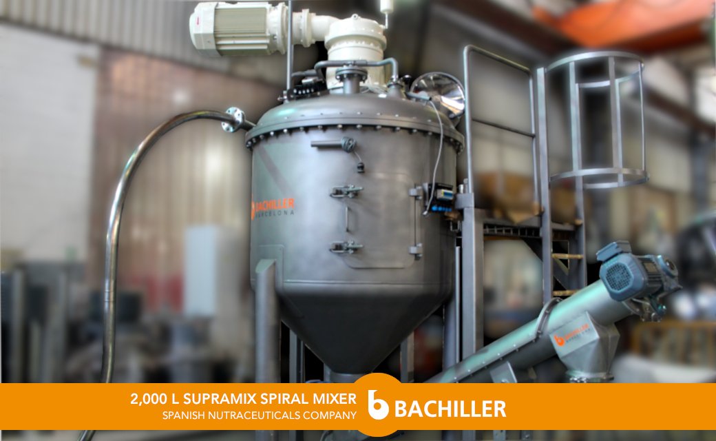 Bachiller_SA's tweet photo. Mixing installation for natural extracts composed of a 2,000L Supramix #helicalsolidmixer, with automated product loading and unloading and CIP cleaning system.
https://t.co/svTi5J8mRq https://t.co/uPYO28jtOW