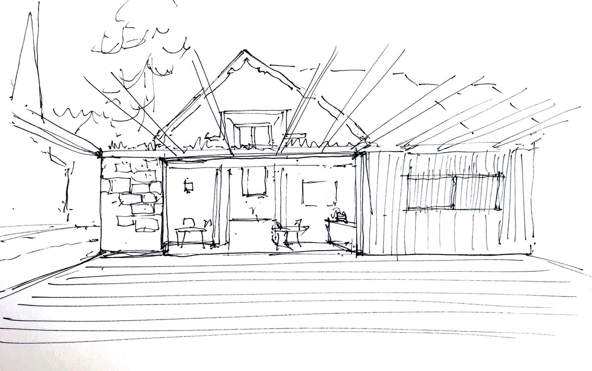 Mountain_______'s tweet photo. Concept sketches for a village hall in Monmouthshire https://t.co/slkGNe6LOK