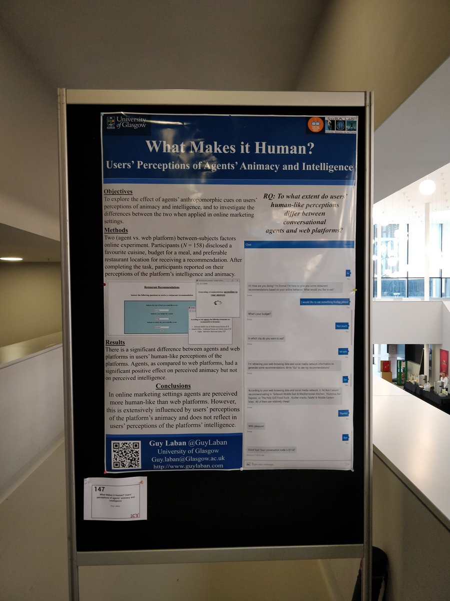 GuyLaban's tweet photo. Does users' perceptions of #recommender_systems differ in line with the systems' anthropomorphic cues? And does these convey human-like perceptions of the system? Check my poster at @IC2S2 about human-like perceptions of #chatbots! #IC2S2 #TeamSoBots #TeamSoBa https://t.co/Md6pmF6R2K