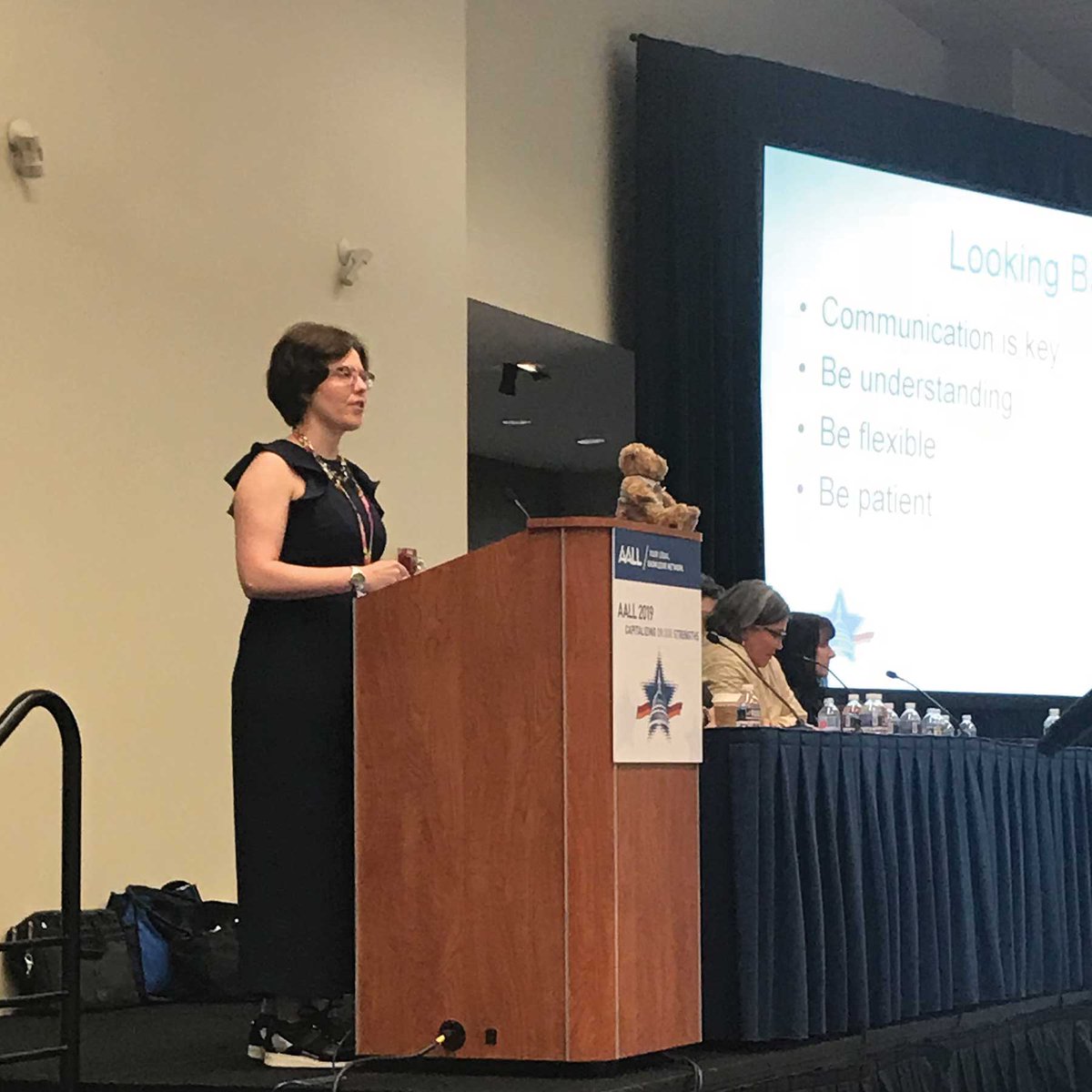 GWLawLibrary's tweet photo. Presenting with my Librarian colleagues, Robert Bratton & Mary Kate Hunter.
#AALL19 #jcub #gwlawlibrary #gwlaw https://t.co/XSFksJLK0z
