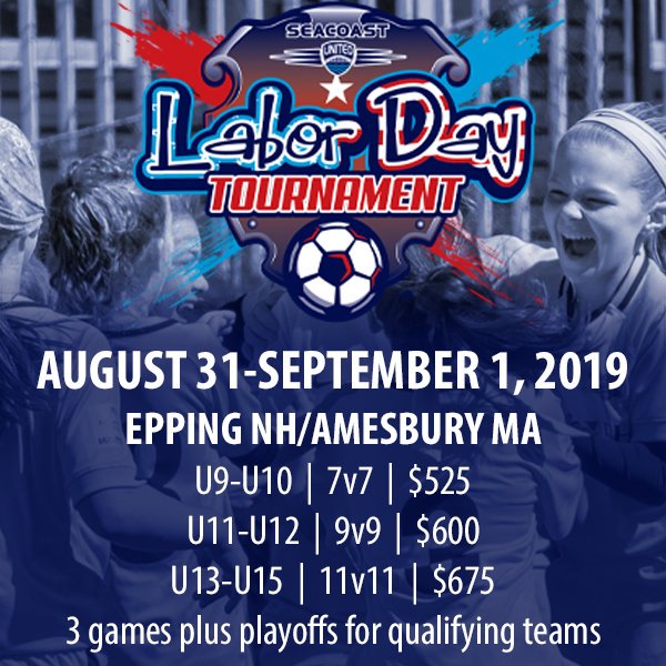 Registration is open!  <a href="/seacoastunited/">Seacoast United</a> Labor Day ⚽️ Tournament for both club and town/travel divisions:  seacoastunited.com/tournaments/so… #LDT2019