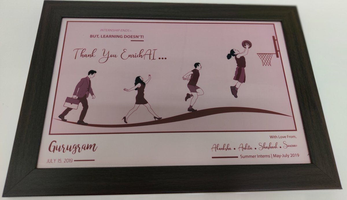 EnrichAI's tweet photo. EnrichAI believes in ‘learning &amp; growing with happiness’.Through internships, we provide experiential learning &amp; are glad that our batch of Summer Interns (May-July 2019) have gained affluent skills &amp; appreciated our efforts showcasing their talent in various projects of our team https://t.co/oUXgnlDJ40