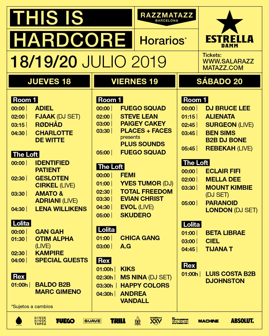 RazzmatazzClubs's tweet photo. Los horarios 🤩🤩🤩🤩

Esta noche os esperamos con
@CharlottedWitte
RØDHÅD
@FJAAK DJ Set
@adiel.danzatribale
Amato &amp; Adriani
@geslotencirkel live
@Lena_Willikens
@identified.patient
Kampire @Vugafrica
Otim Alpha live
@GANGAHSNJ
@baldogallego
Y más!

https://t.co/4Idt6jK1AW https://t.co/lQs1r7zxJu