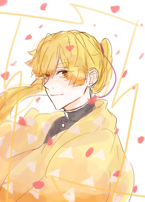 頼生さんがTwitterに投稿した我妻善逸(鬼滅の刃)のイラスト。