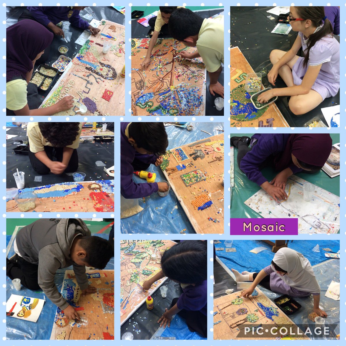 What a MARVELLOUS time 6M had in the barn completing the Kingsley Family Tree mosaic. Such time and effort was taken to complete a section. We can’t wait to go again tomorrow! #KingsleyArt #KingsleyArtist